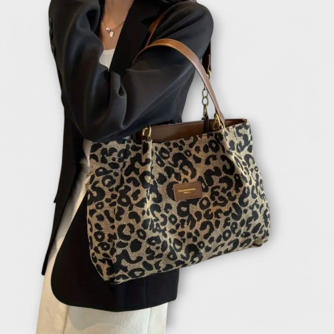 Nora - Leopard Canvas Tote