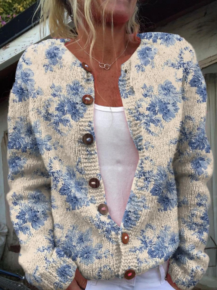Leah™ | Lovely Floral Art Cardigan
