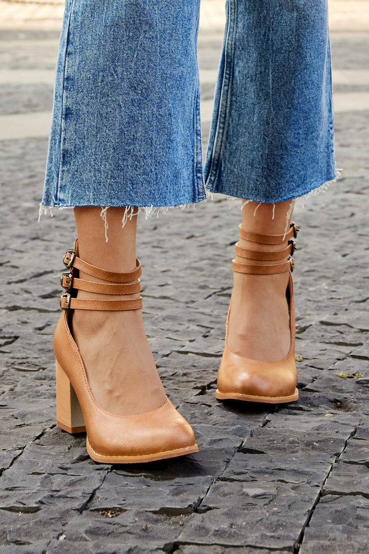 Sophia™ | Ankle Strap Chunky Heel Sandals