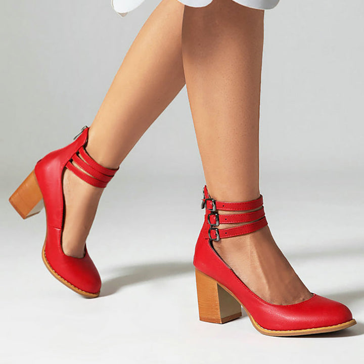 Sophia™ | Ankle Strap Chunky Heel Sandals